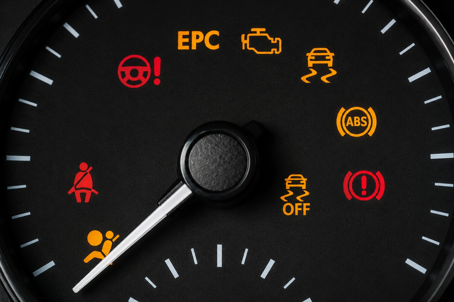 dashboard warning lights]