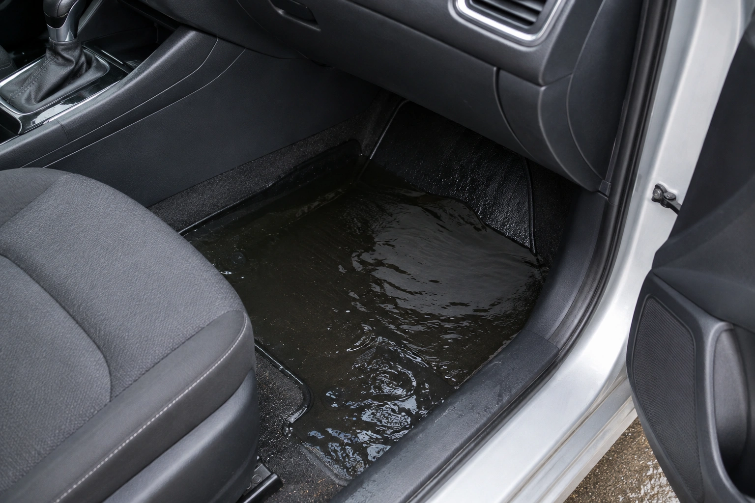 water on passenger floor car]