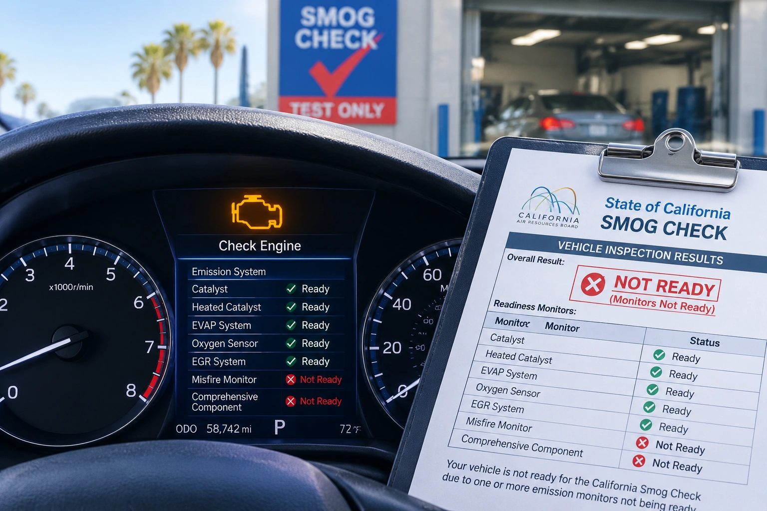 California Smog Monitors Not Ready? Why Driving 100 Miles Doesn’t Always Fix It